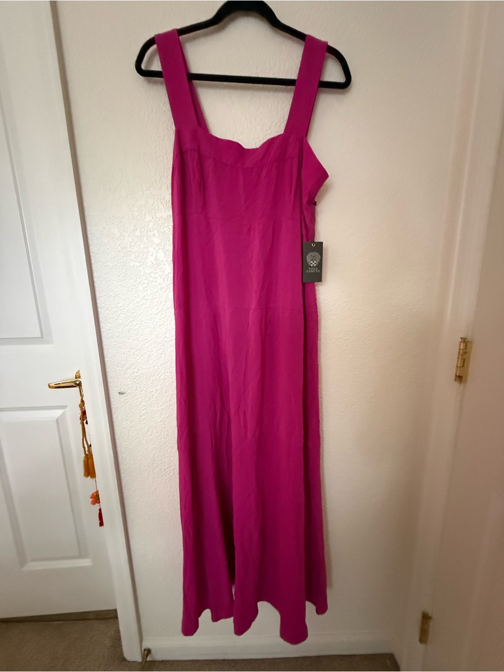VINCE CAMUTO fuchsia pink rayon maxi dress Large NWT
